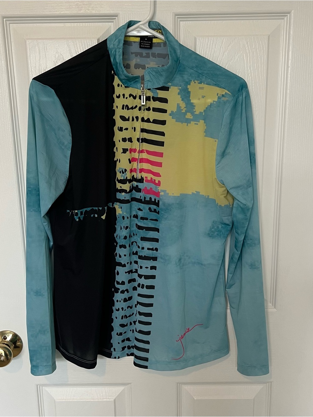 Jamie Sadock  Teal, Yellow & Black Sunsense Top